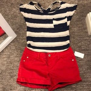 Francesca’s knit stripe top. Perfect for the 4th!